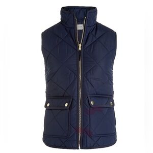 J. Crew Factory Antique Navy Puffer Vest with Snap Pockets size XXL